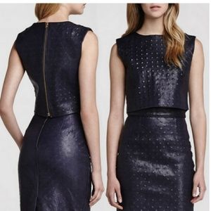 Korovilas L'oeil Embossed Leather Skirt Top Set